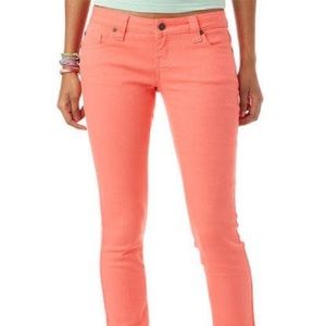 DeliA’s Britt Orange Skinny Jeans Sz 3/4 low rise